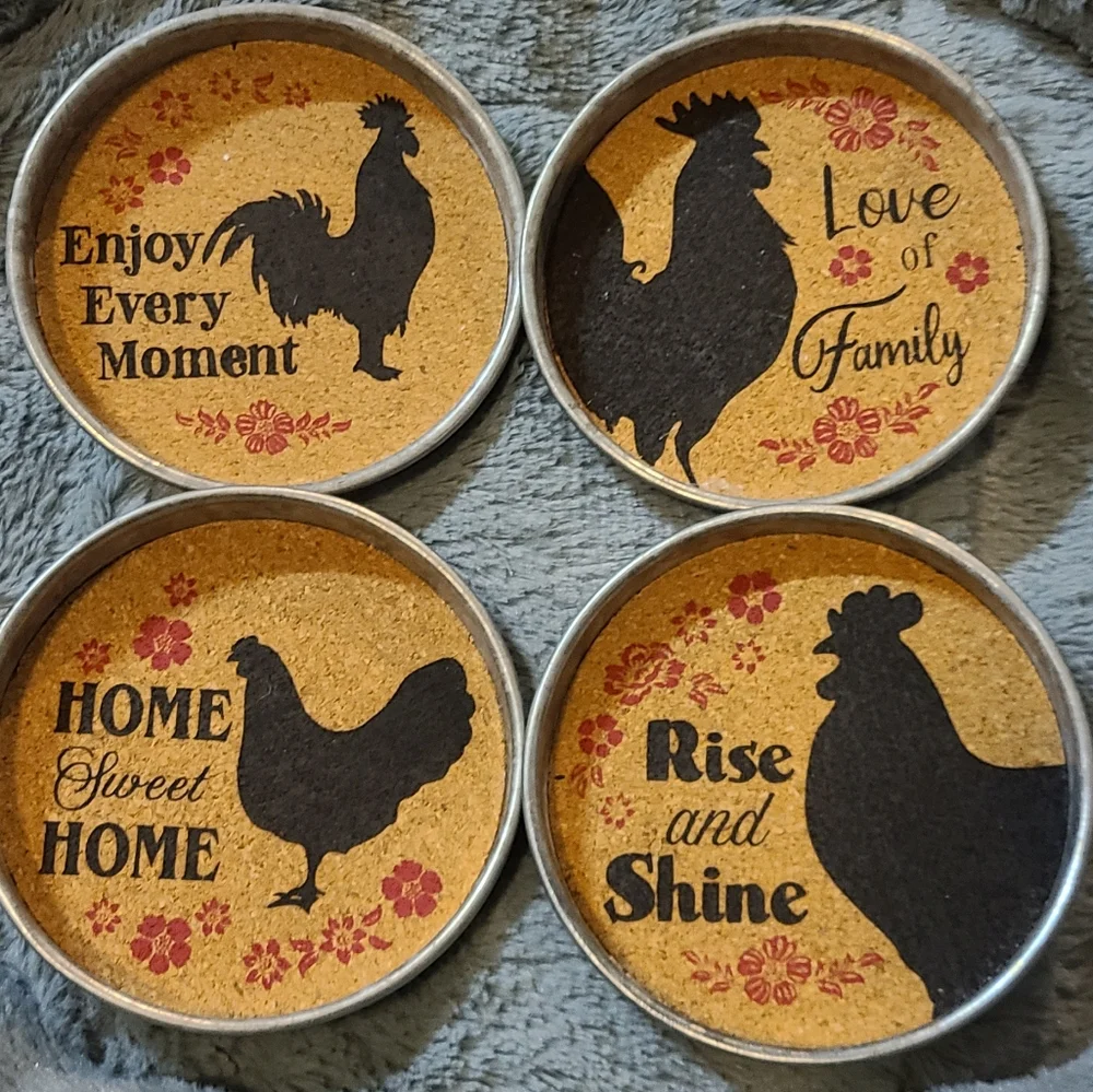 Rooster coasters Rustic Drink Coasters